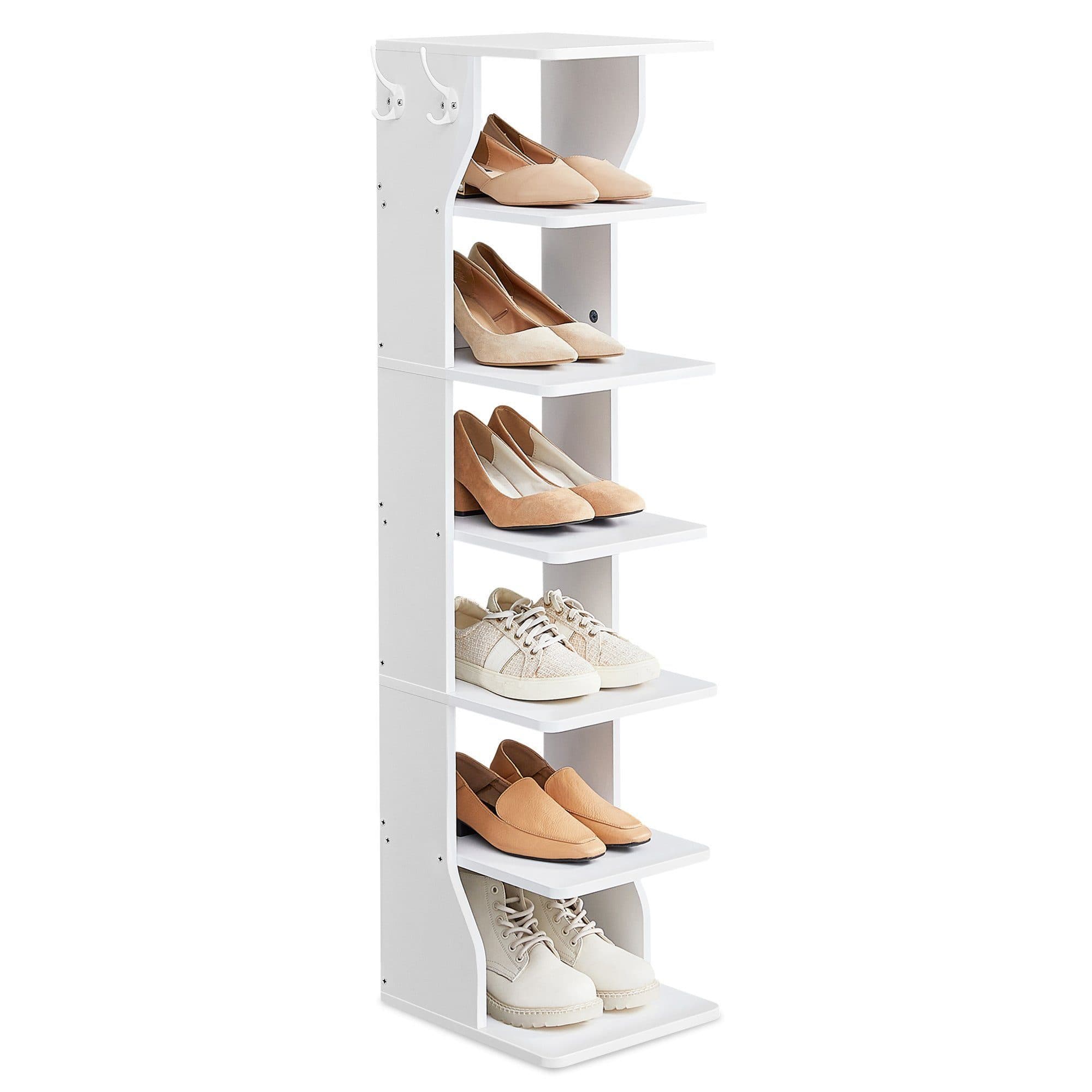 VASAGLE Schuhregal 7 Ebenen Weiß Platzsparend - Bild 2