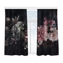 Bilderdepot24 Samt Vorhang Schwarz Blumen-Nebel blickdicht Raumteiler Bild 2