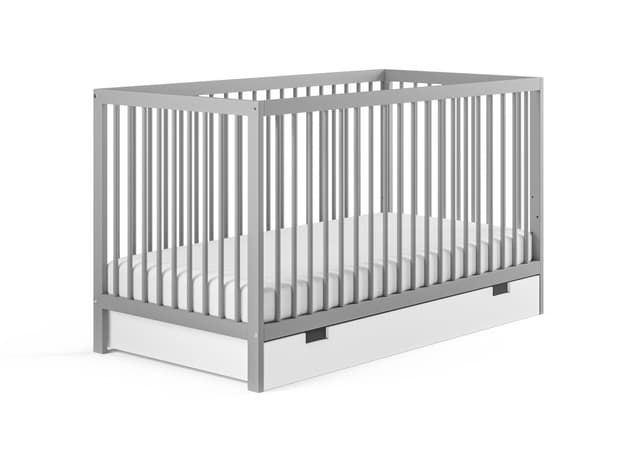 Kids Collective Babybett Kinderbett Gitterbett Höhenverstellbar Grau
