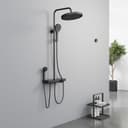 EMKE Duschsystem mit Thermostat und Regendusche Schwarz Bild 2