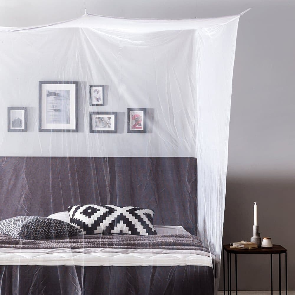 Lumaland Moskitonetz Weiß - In- & Outdoor Schutz für Einzel & Doppelbett - Bild 2