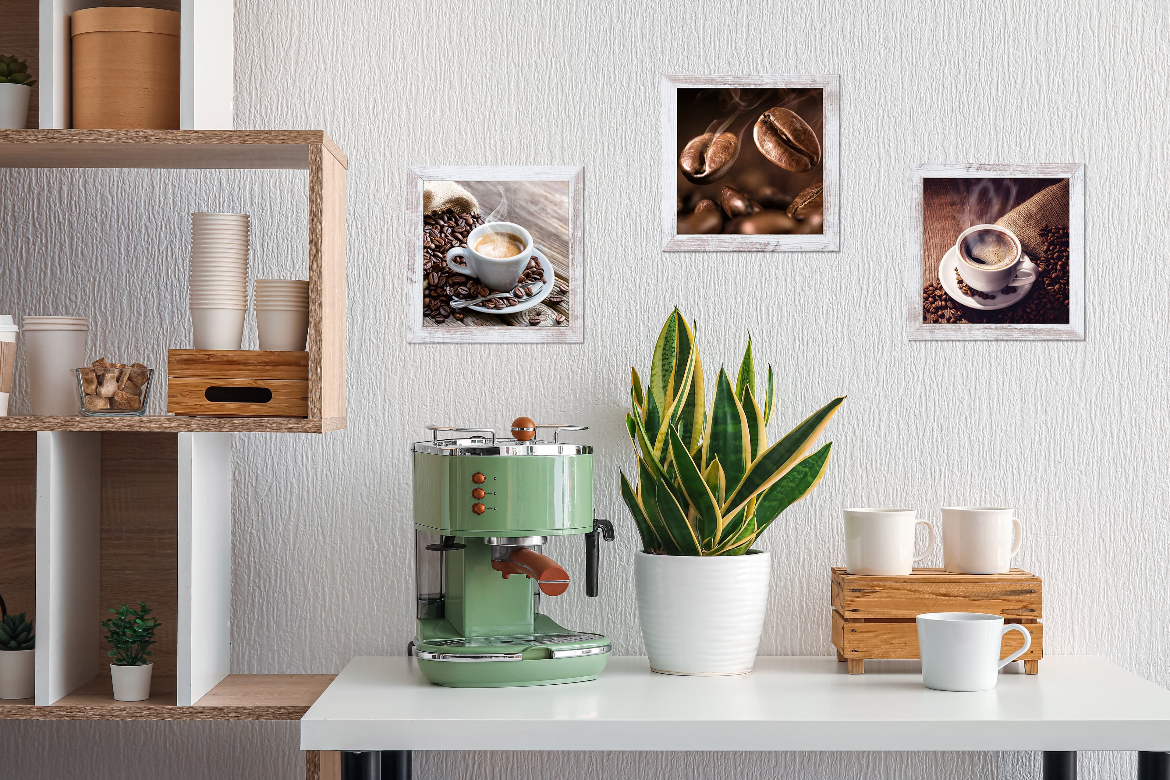 Bönninghoff Bild mit Rahmen, Getränke, Kaffee, Kaffee Bilder, Lebensmittel (3 St) Bunt - Bild 2