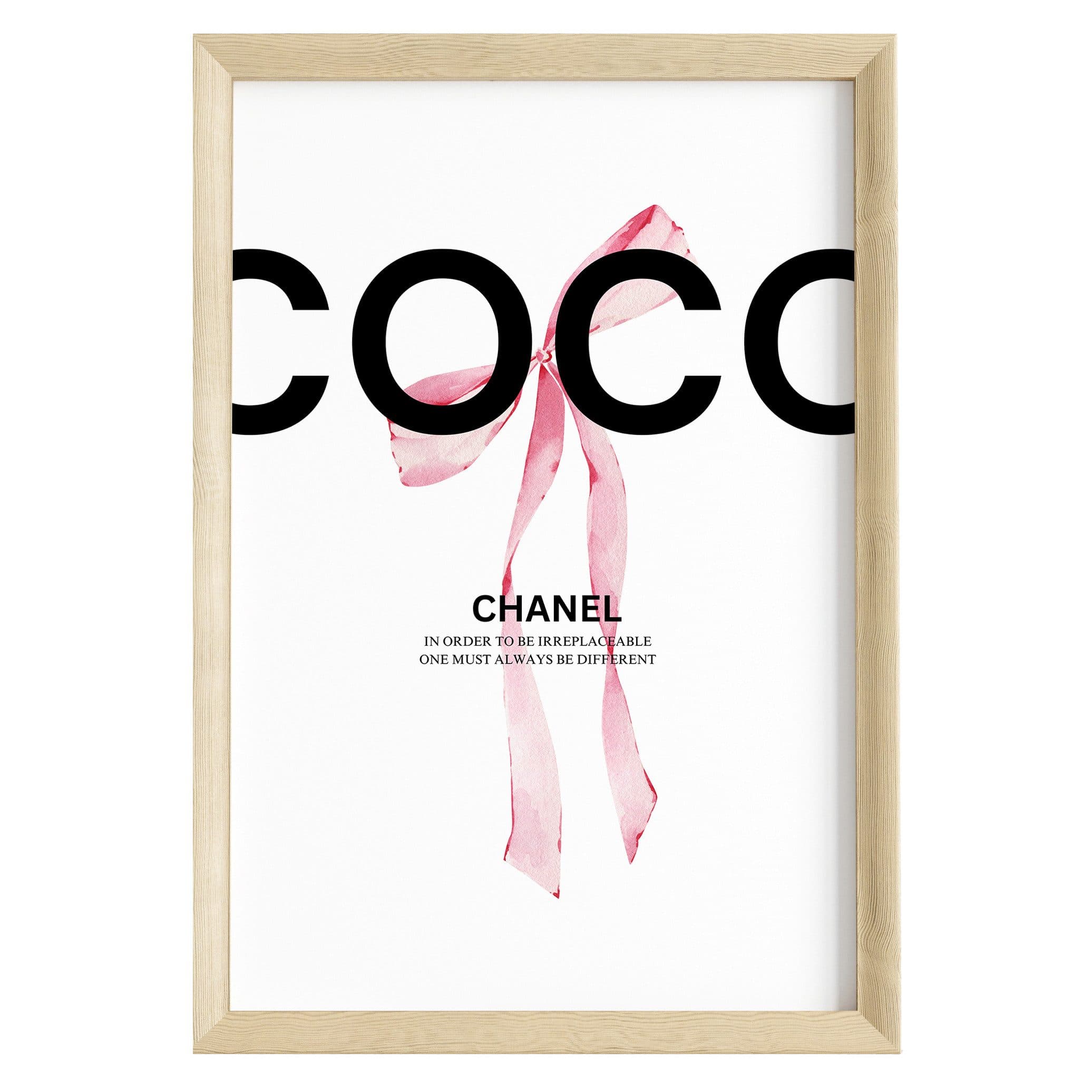 JUSTGOODMOOD Poster Premium Coco Chanel Zitat Rosa Schleife - Bild 2