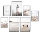 Hyggelig Home Poster Leuchtturm, Premium Poster Set 7 Wandbilder Strand, Meer Bild 2
