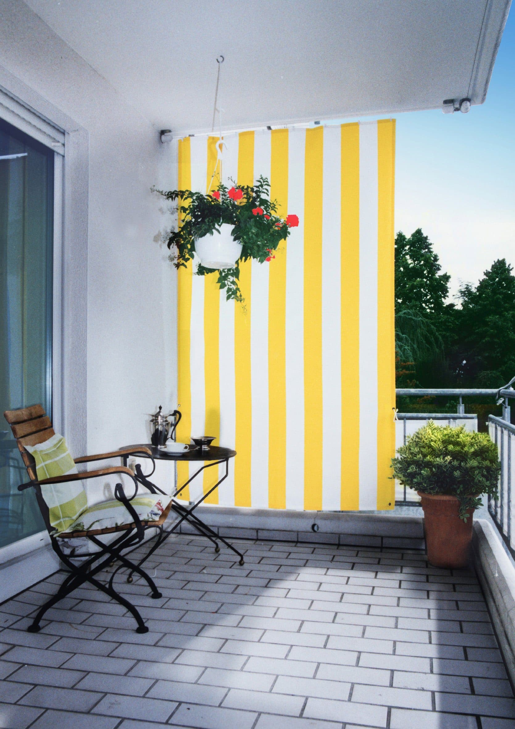 Floracord Senkrechtmarkise Gelb/Weiß 140x230 cm