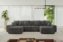 ALTDECOR Wohnlandschaft ENIL-U U-Form Couch mit Schlaffunktion Dunkelgrau Bild 2