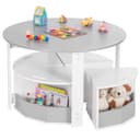 Yorbay Kindersitzgruppe 5-tlg. mit Stauraum Grau/Holz Bild 2