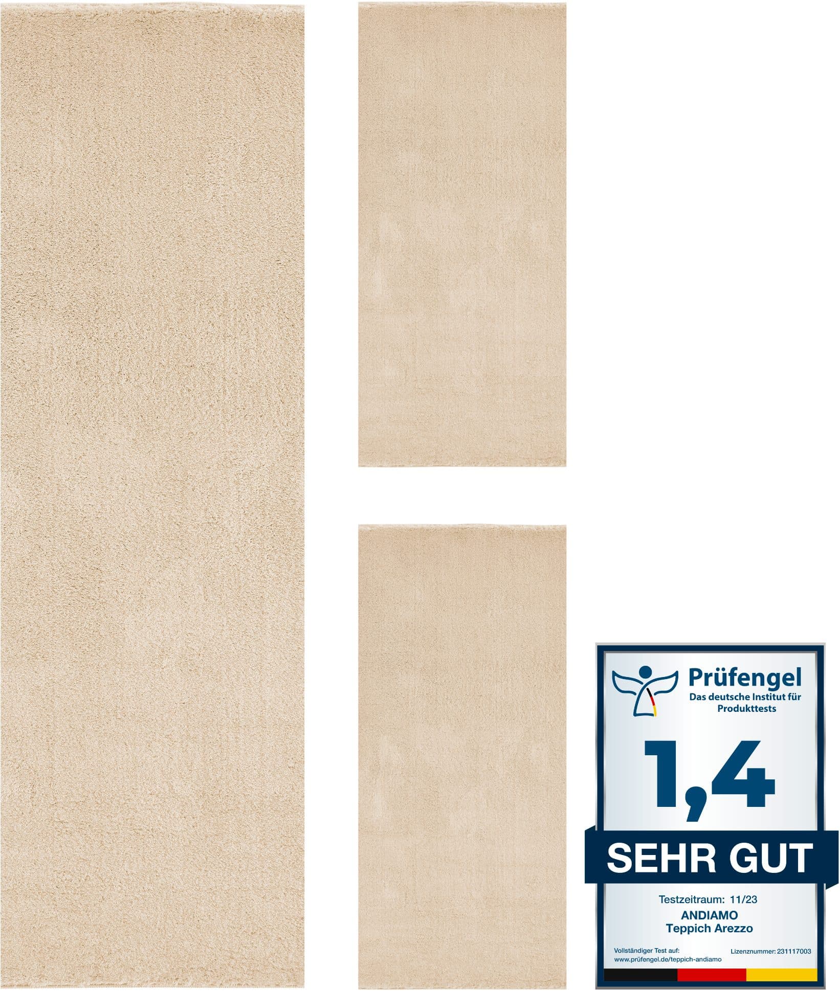 Andiamo Bettumrandung Arezzo Beige Weicher Flor Waschbar