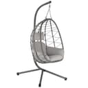 HinHocker Hängesessel mit Gestell Grau Faltbar Indoor Outdoor Bild 2