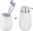 WENKO Badaccessoire-Set Badi 2-tlg. Seifenspender & Zahnputzbecher Keramik Bild 2