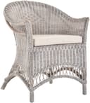 Krines Home Rattansessel Landhaus mit Armlehnen Grau Bild 2