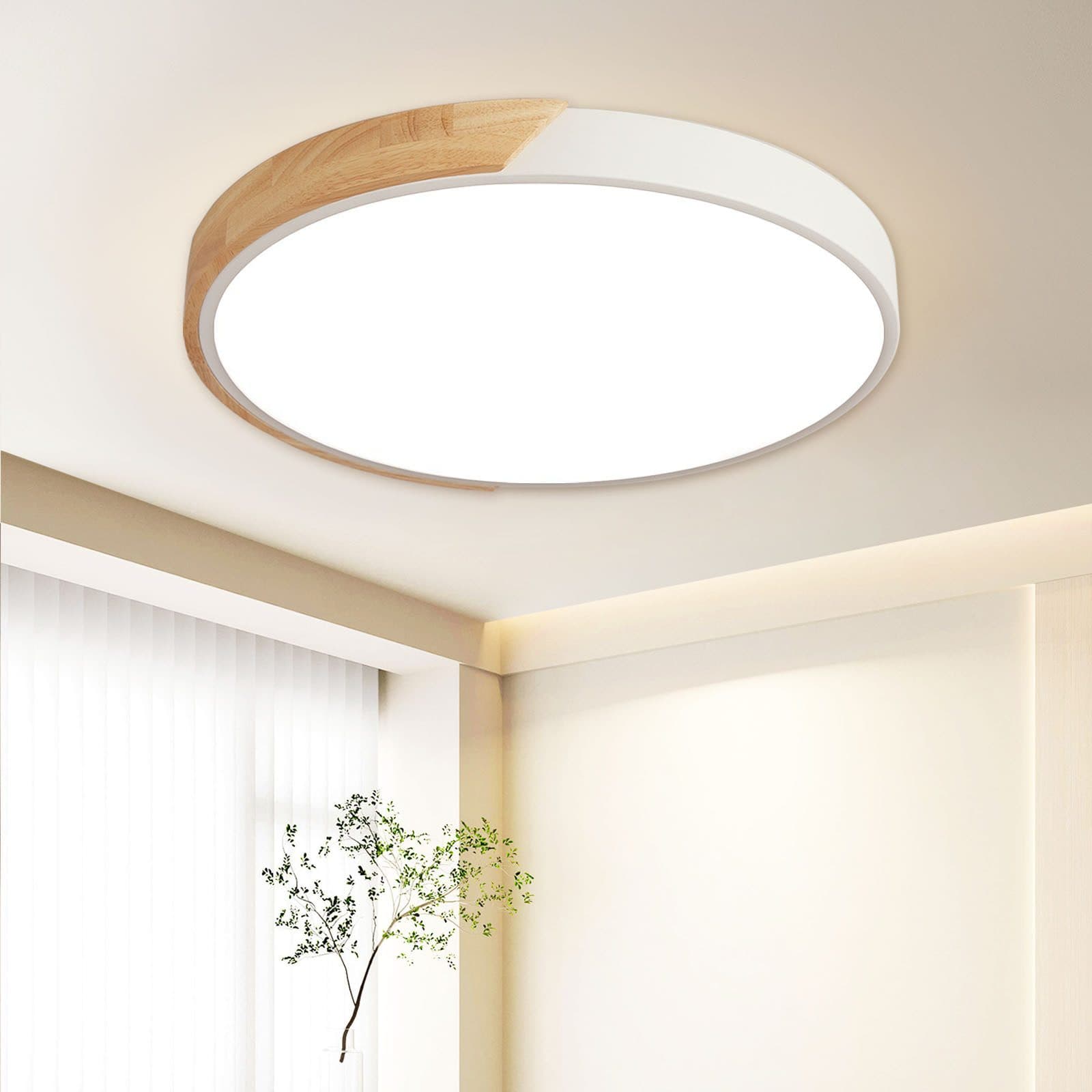 style home LED Deckenleuchte Holz Dimmbar mit Fernbedienung 36W - Bild 2