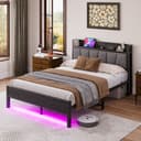 HOMERECOMMEND Metallbett mit LED-Beleuchtung 120x200 cm Bild 2