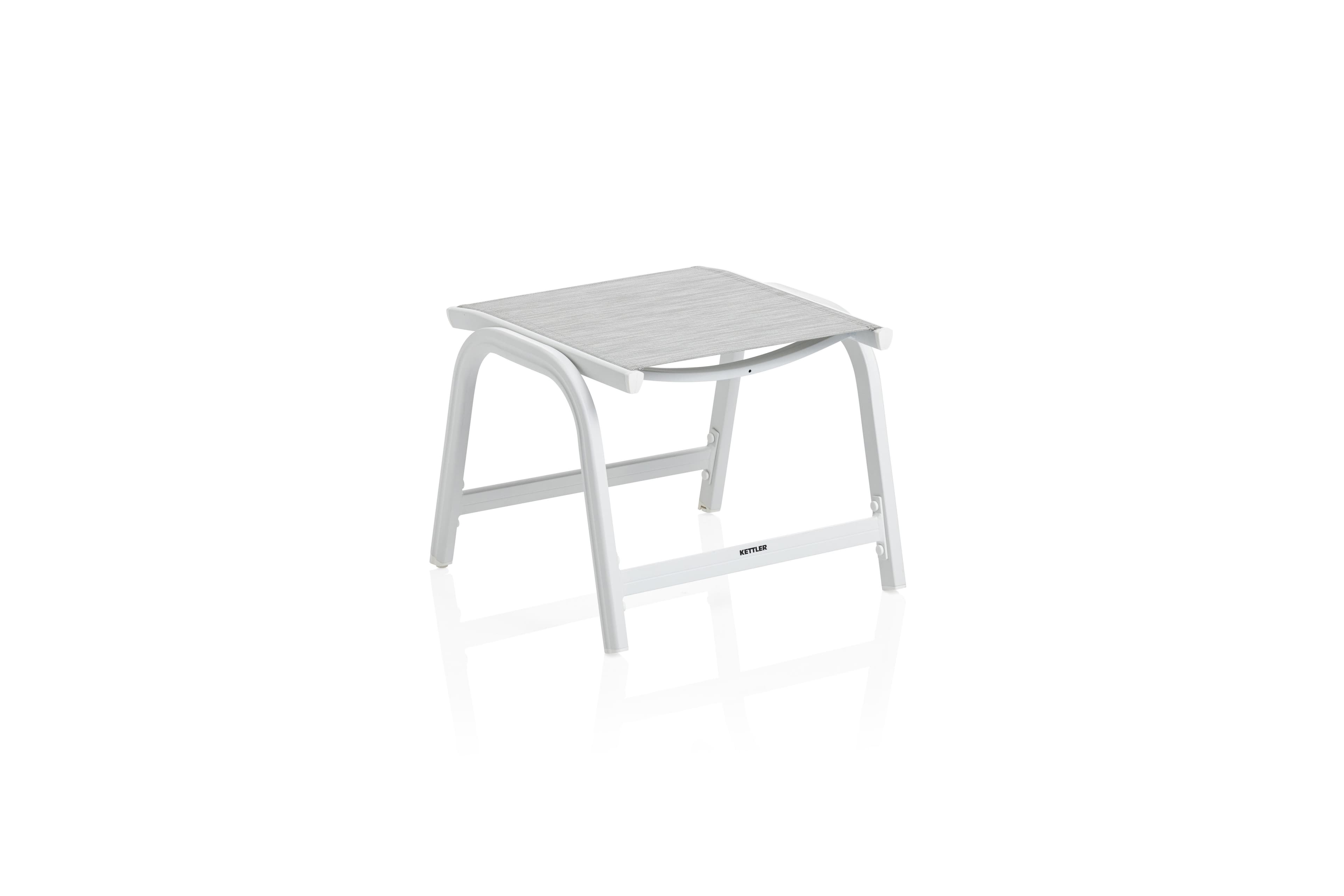 KETTLER Gartenlounge-Hocker BASIC PLUS weiß matt/hellgrau