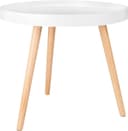 Woltu Beistelltisch Rund Klein Couchtisch Weiß Bild 2