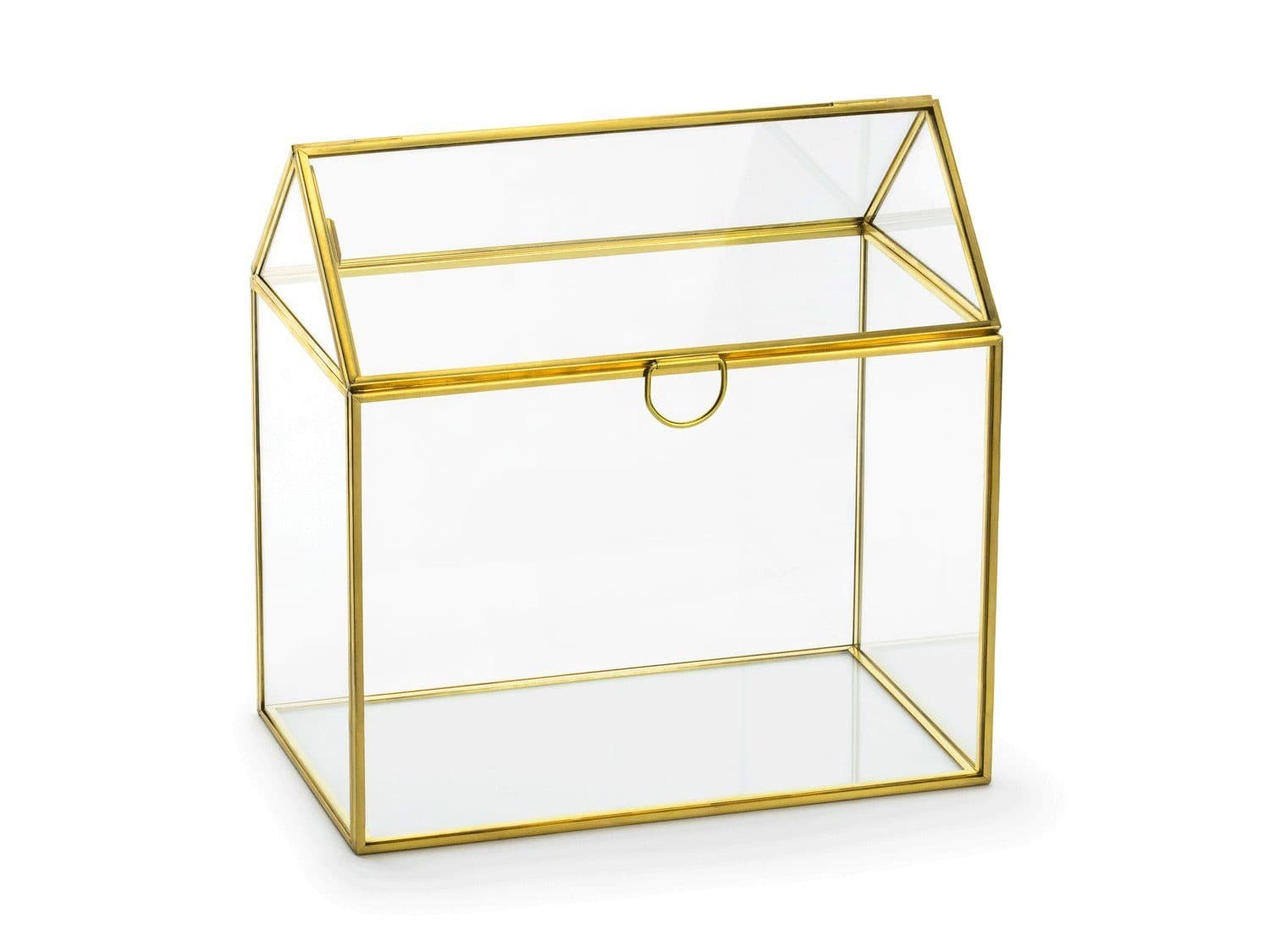 partydeco Geschenkbox Kartenbox Hochzeit Glas transparent gold - Bild 2
