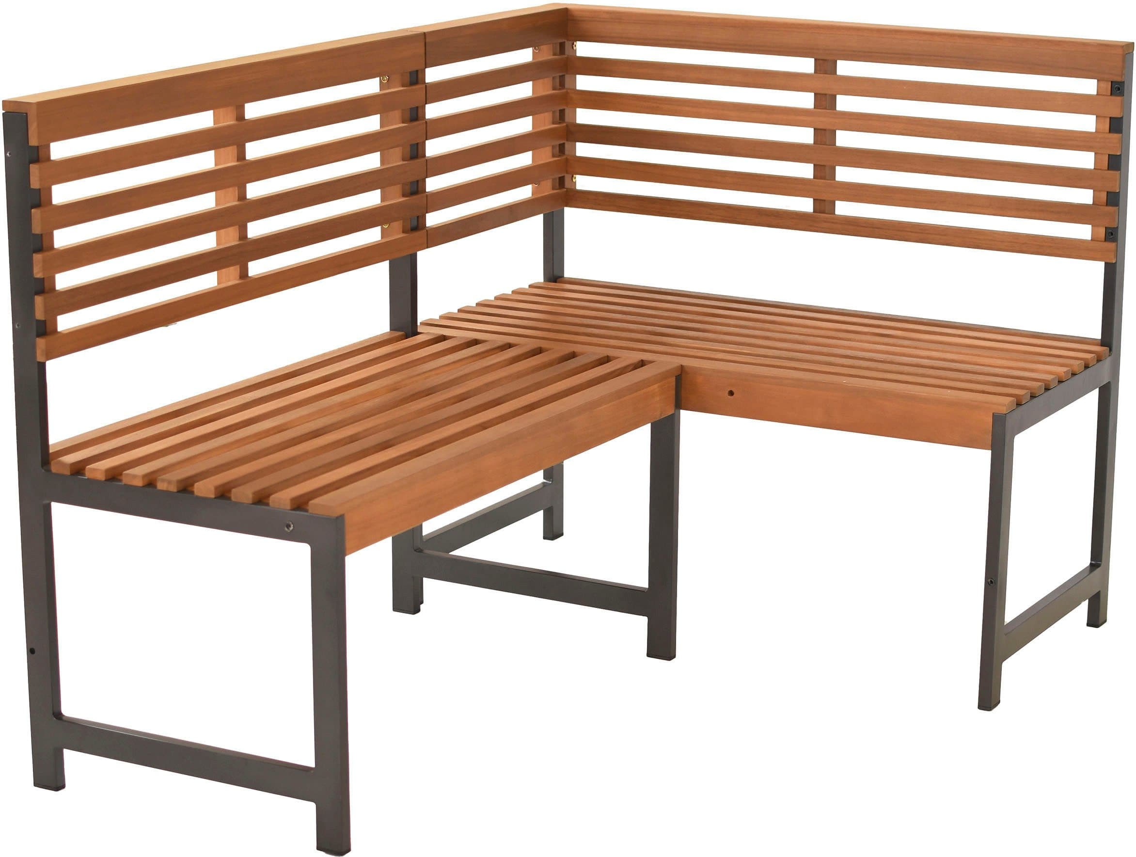 MERXX Eckbank 3-4 Plätze Aluminium Akazie Grau