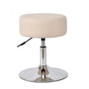 Duhome Hocker Höhenverstellbar Retro-Look Samt Creme Bild 2