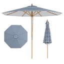 COSTWAY Sonnenschirm Ø 270cm Gartenschirm Beidseitig Knickbar Blau/Weiß Bild 2