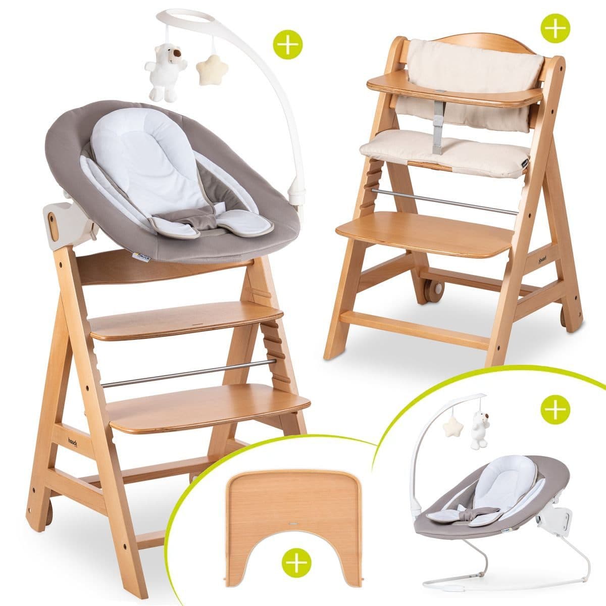 Hauck Hochstuhl Beta Plus Natur - Newborn Set Deluxe mit Aufsatz - Bild 2