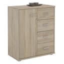 CARO-Möbel Highboard TIRANO Kommode 4 Schubladen 1 Tür Sonoma Eiche Bild 2