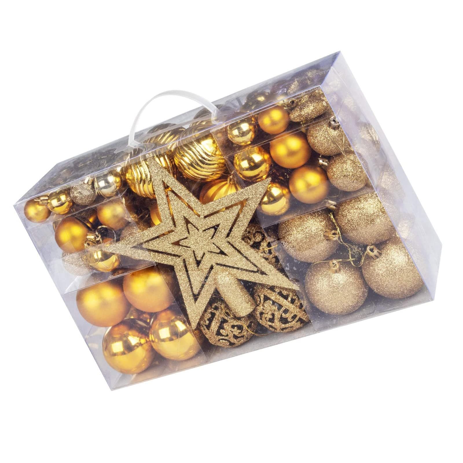 Bundviel Weihnachtskugel Set 101-tlg. Gold mit Christbaumspitze - Bild 2