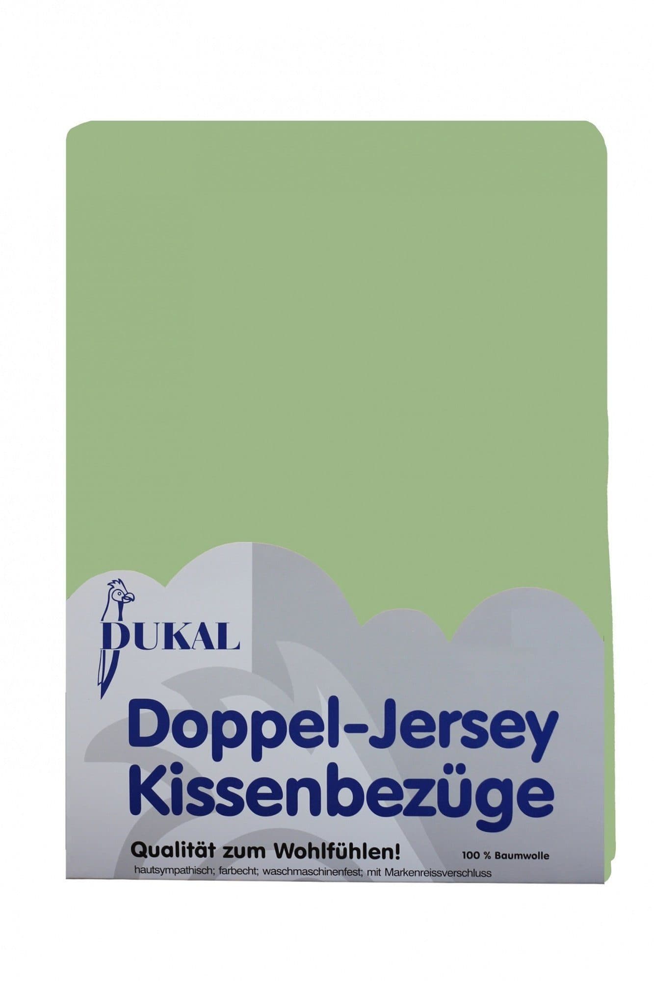 DUKAL Kissenbezug 40x40 cm 100% Baumwolle Grün mit Reißverschluss