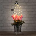Spetebo LED Solar Deko Wasserhahn mit Blumentopf - Altsilber Bild 2
