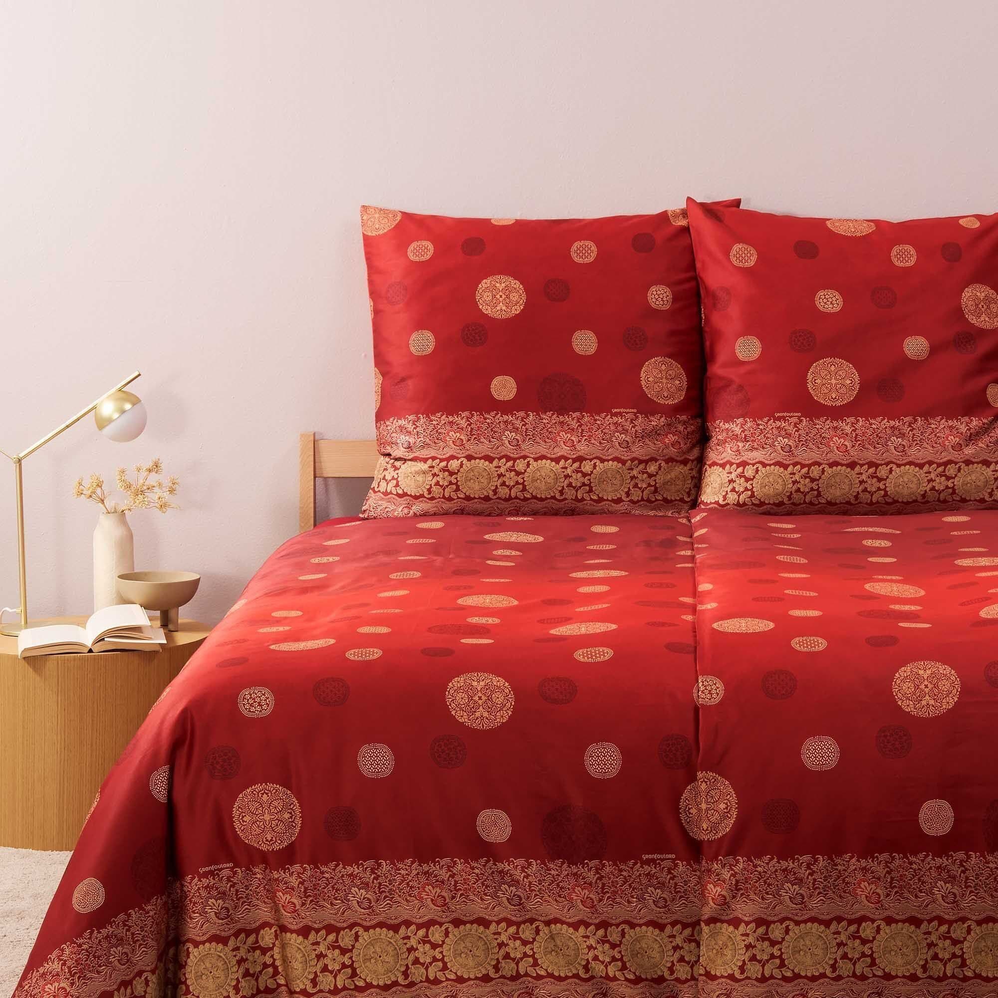 Bassetti Bettwäsche PALLAVICINO Satin Rot mit Reißverschluss - Bild 2