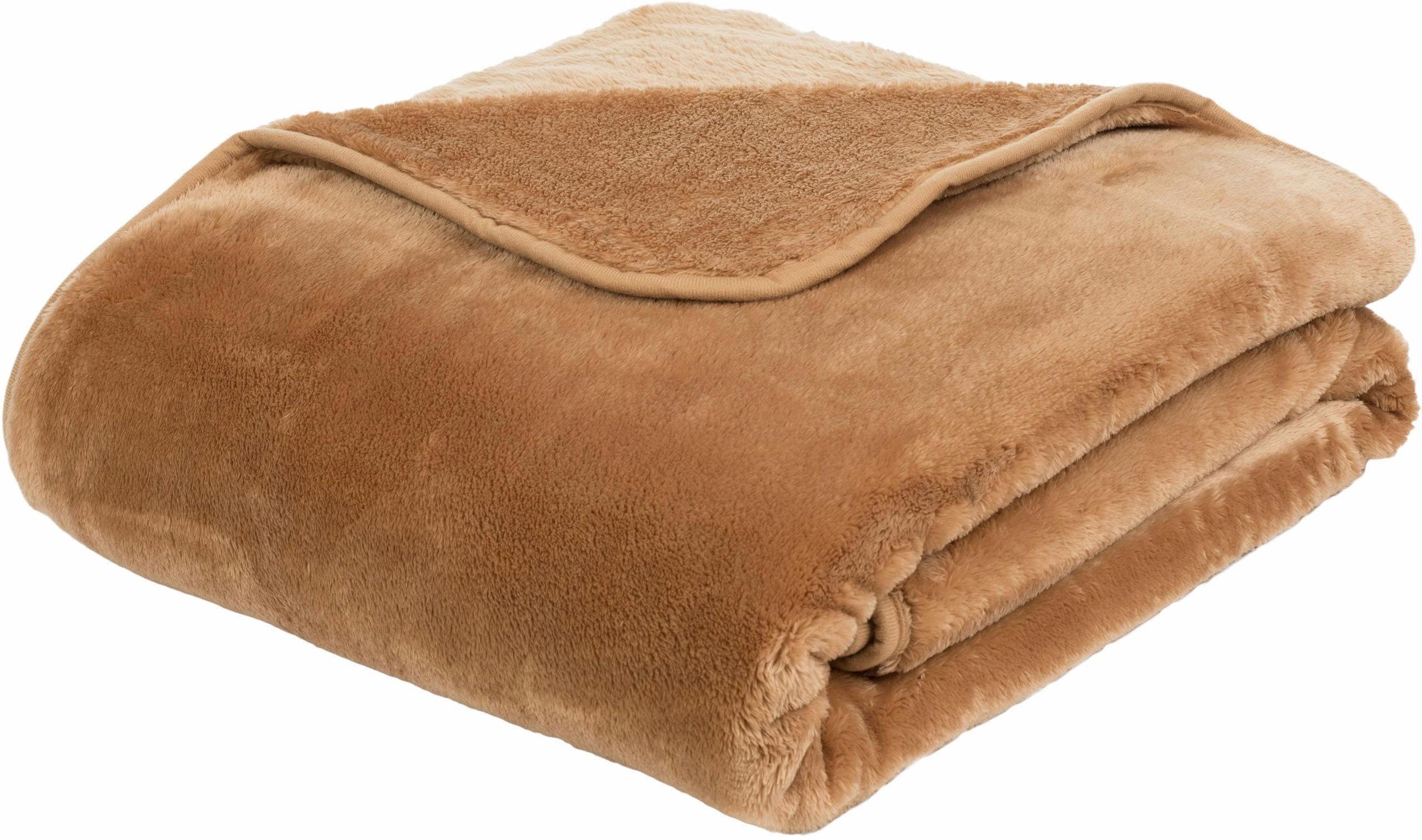 GÖZZE Wohndecke Premium Cashmere Feeling Ocker Polyester - Bild 2