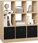 Woltu Bücherregal mit 9 Fächern und 3 Schubladen aus Vliesstoff Bild 2