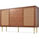 Merax Sideboard Nussbaum mit Rattan und Metallbeinen Bild 2