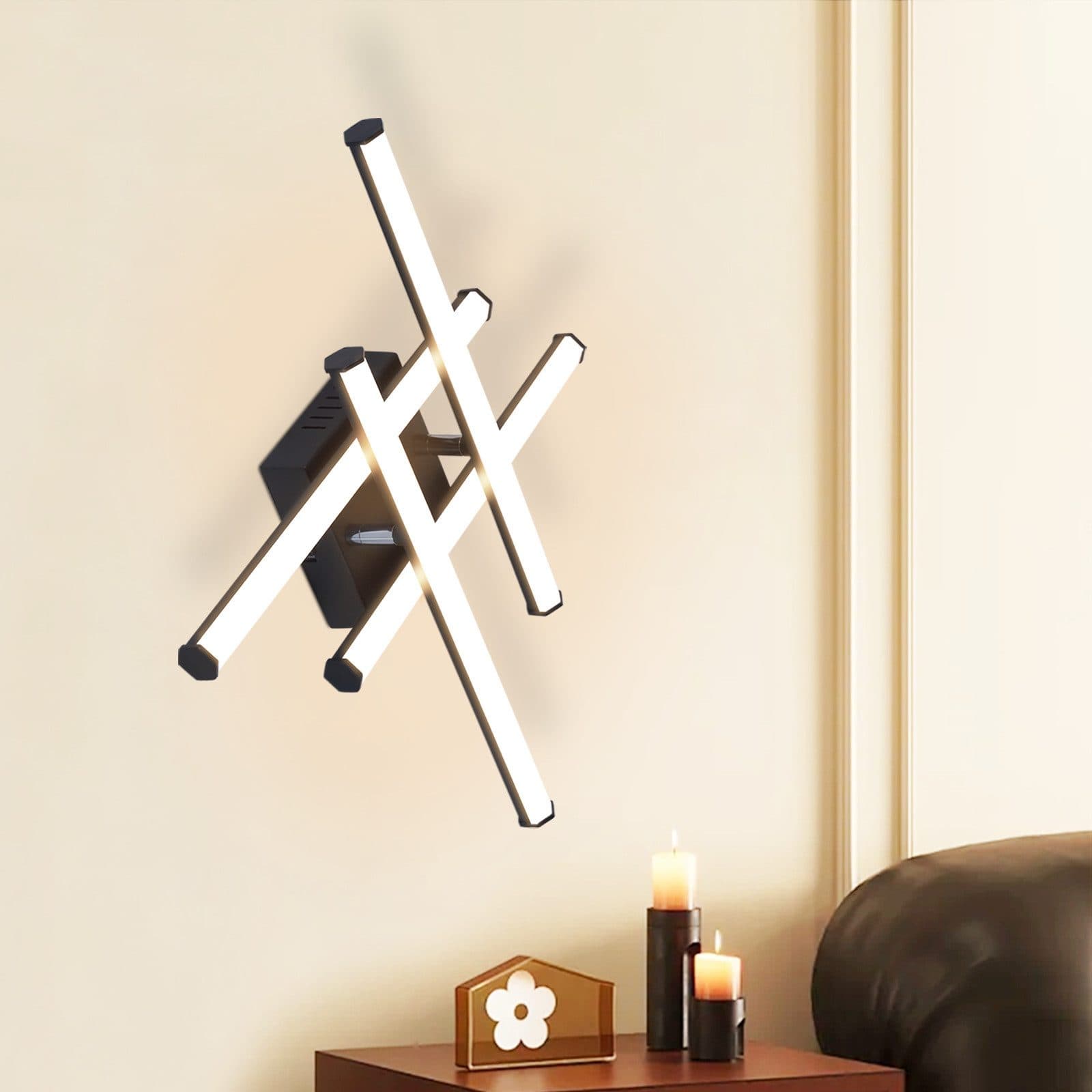 Nettlife LED Wandleuchte Schwarz Modern 3000K Warmweiß - Bild 2