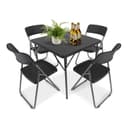 Sekey Garten-Essgruppe 5-tlg. Schwarz PE-Rattan Klappbar Bild 2
