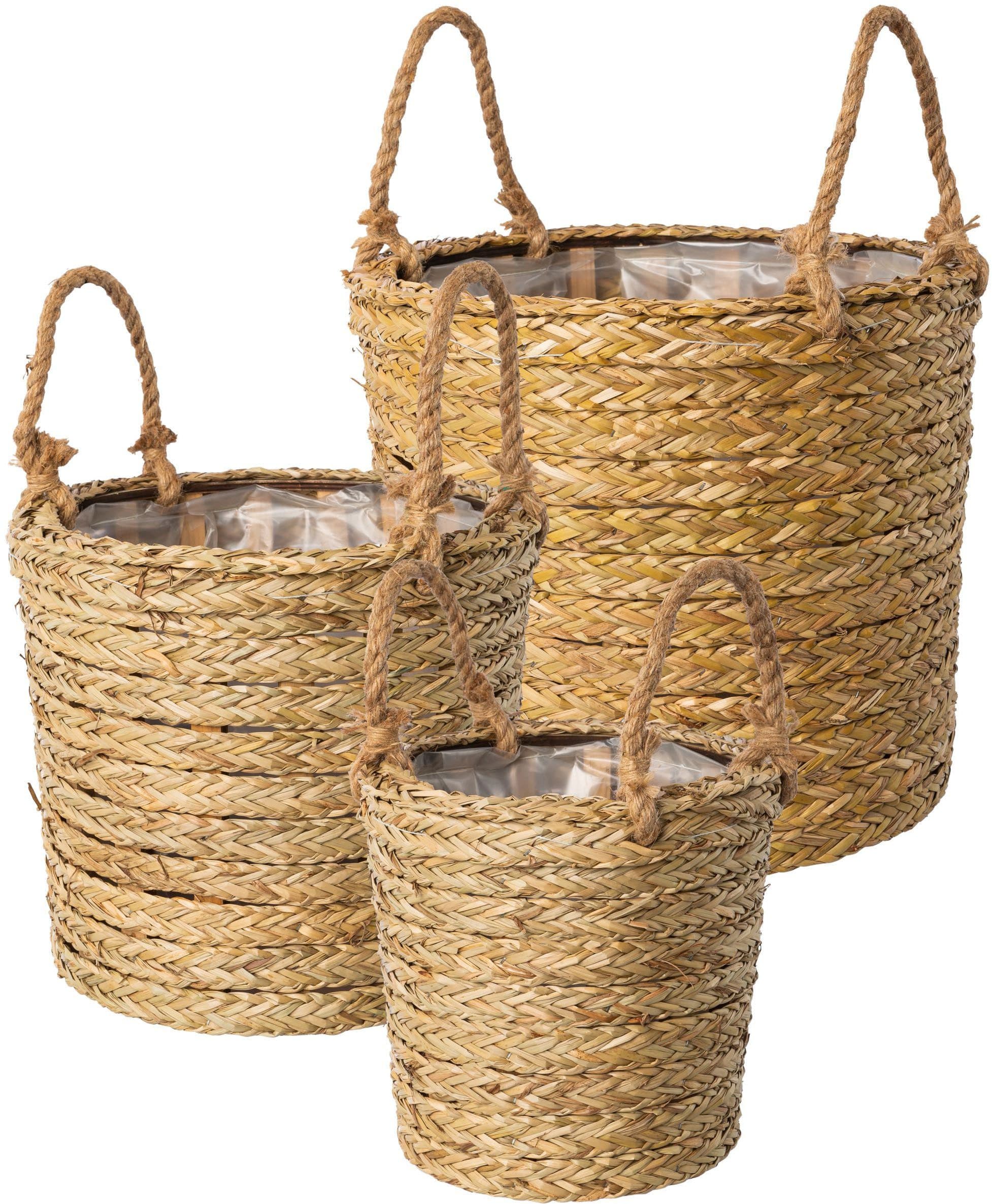 Creativ home Aufbewahrungskorb Set 3 St. mit Folieneinsatz