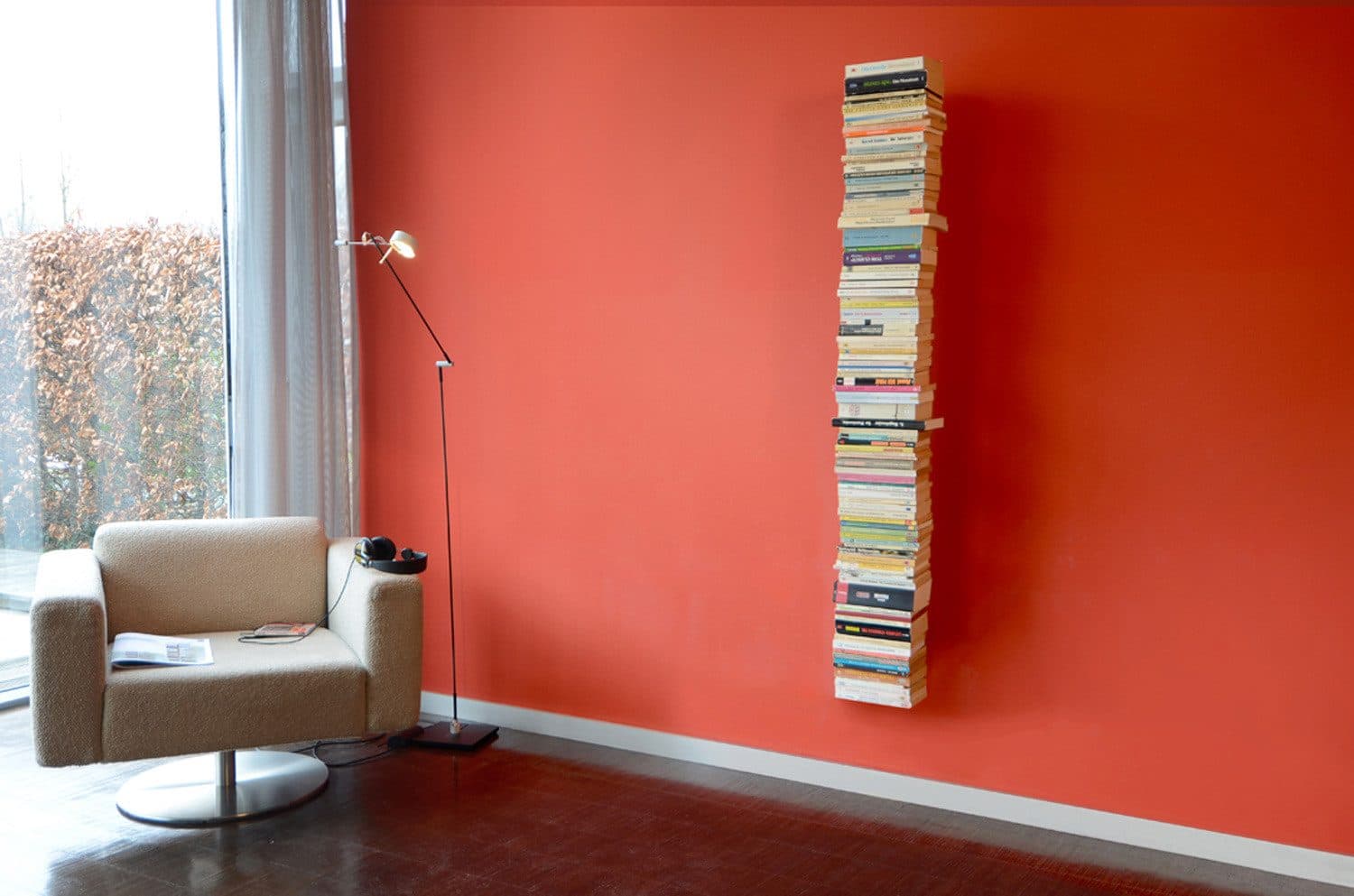 Radius Booksbaum 2 Wand groß Bücherregal Weiß Schwarz Silber