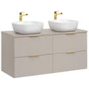 Lomadox Doppelwaschtisch ADELAIDE-56-CASHMERE Kaschmir mit gerillter Front Bild 2