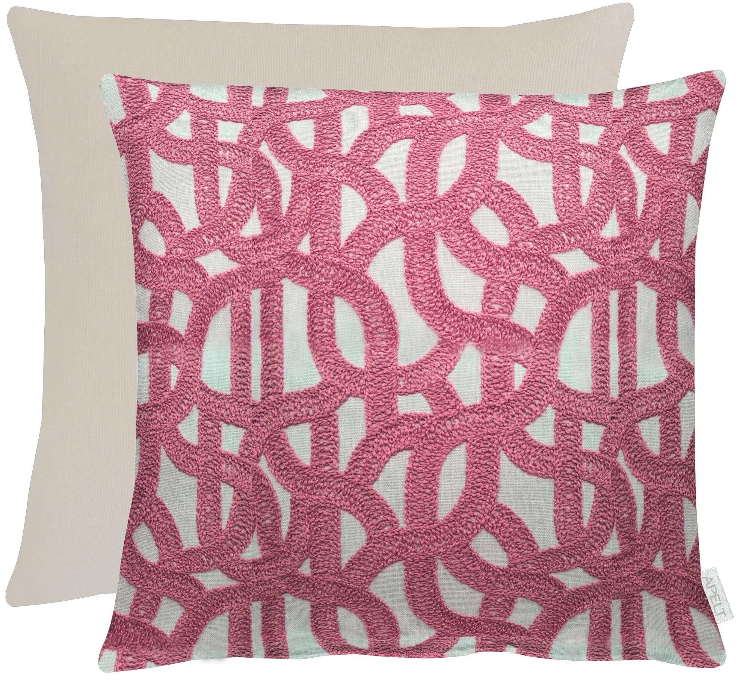 APELT Dekokissen Rafia Pink Beige Gemustert 45x45 cm - Bild 2