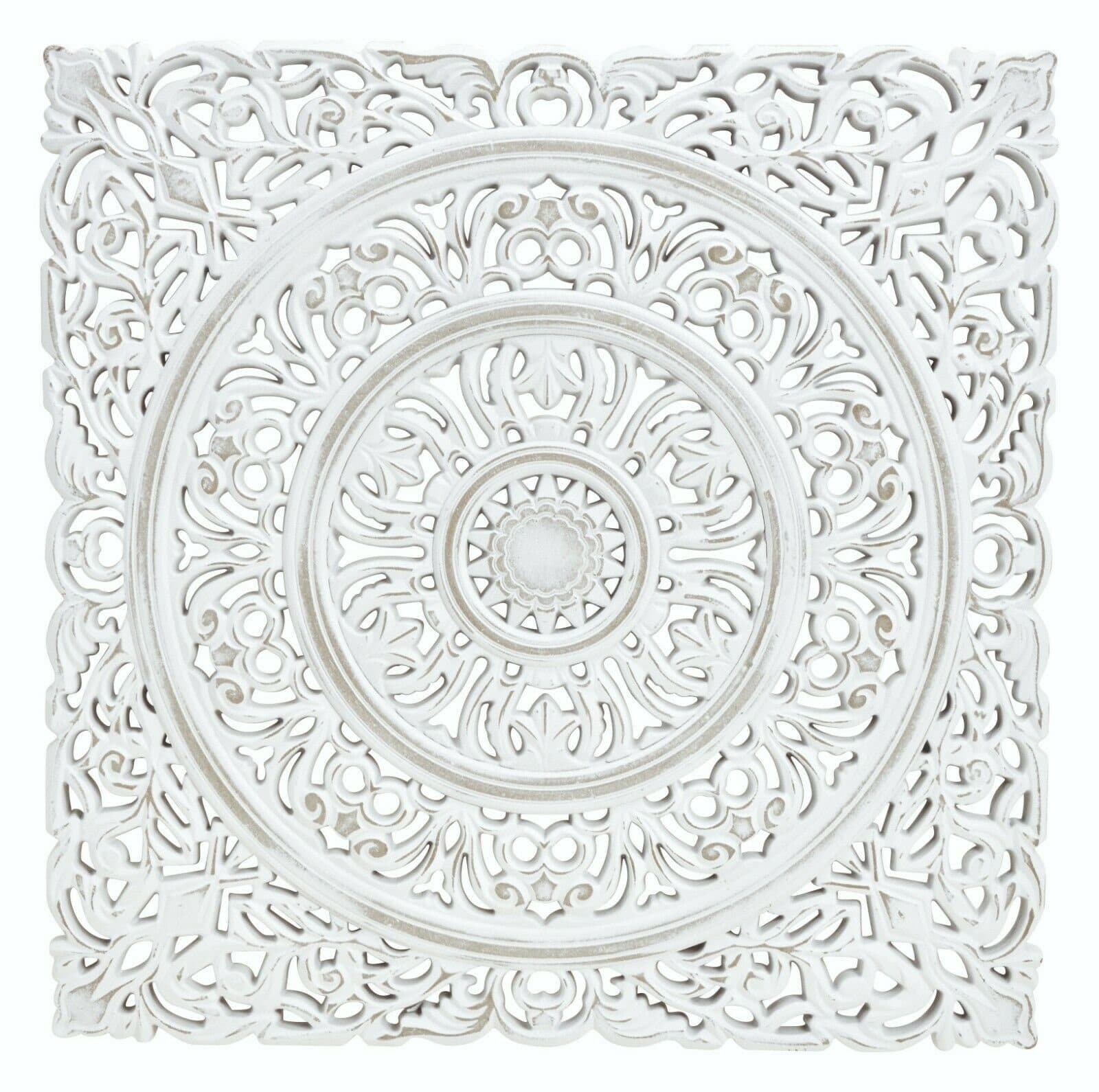 Meinposten Wandornament Shabby Weiß 55x55 cm