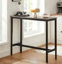 VASAGLE Bartisch Küchentisch Bistrotisch Rechteckiger Stehtisch Metallgestell Greige-Schwarz Bild 2