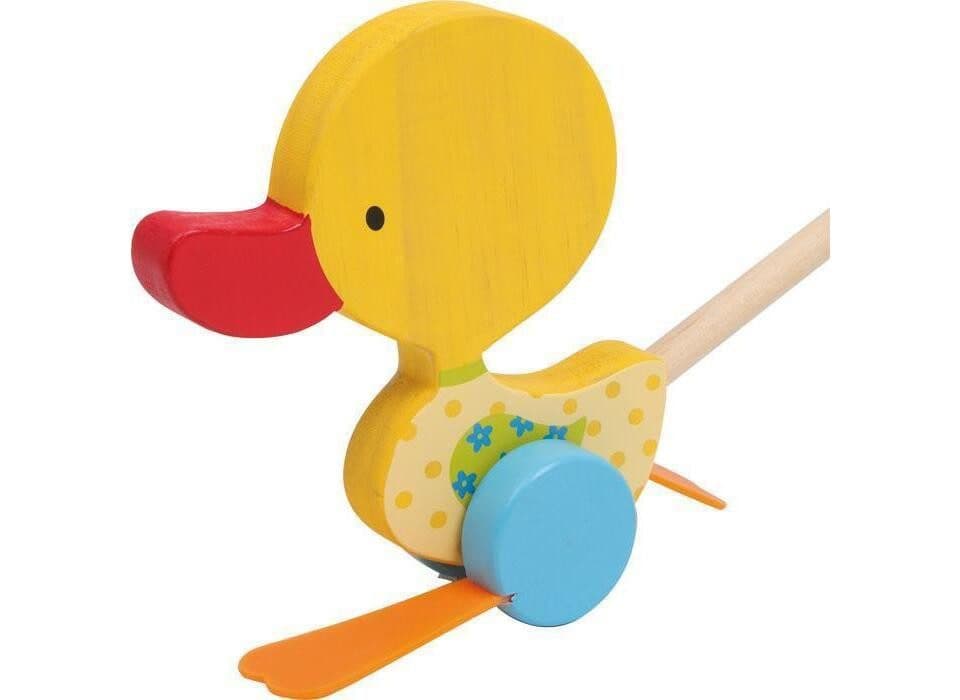 Small Foot Lernspielzeug Schiebetier Watschel-Ente Tine Bunt Gelb