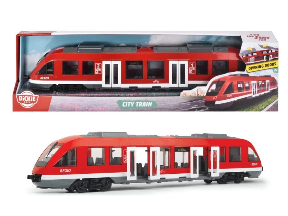 Dickie Toys City Train Spielzeugzug mit Freilauf und Interieur