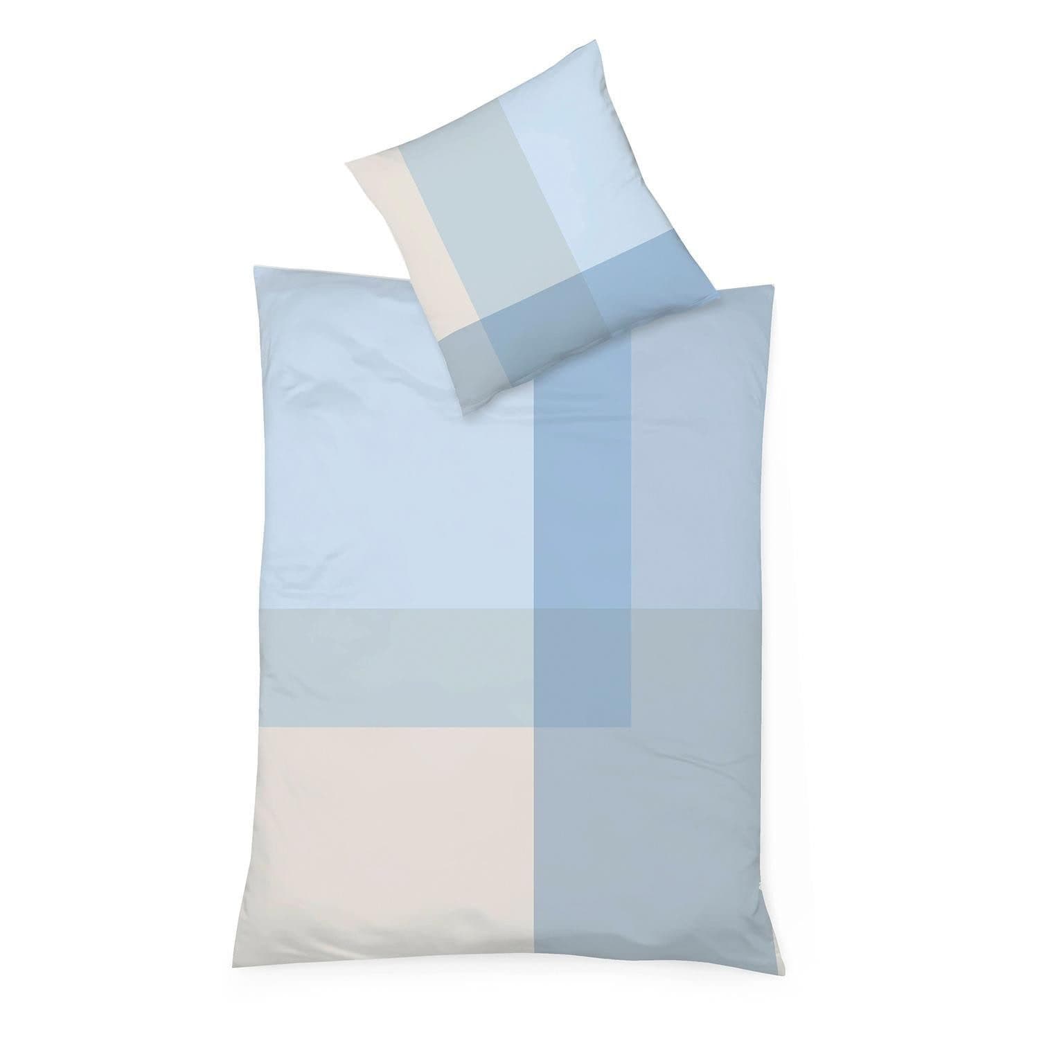 fleuresse Wendebettwäsche MILO Blau Mako-Satin mit Reißverschluss - Bild 2