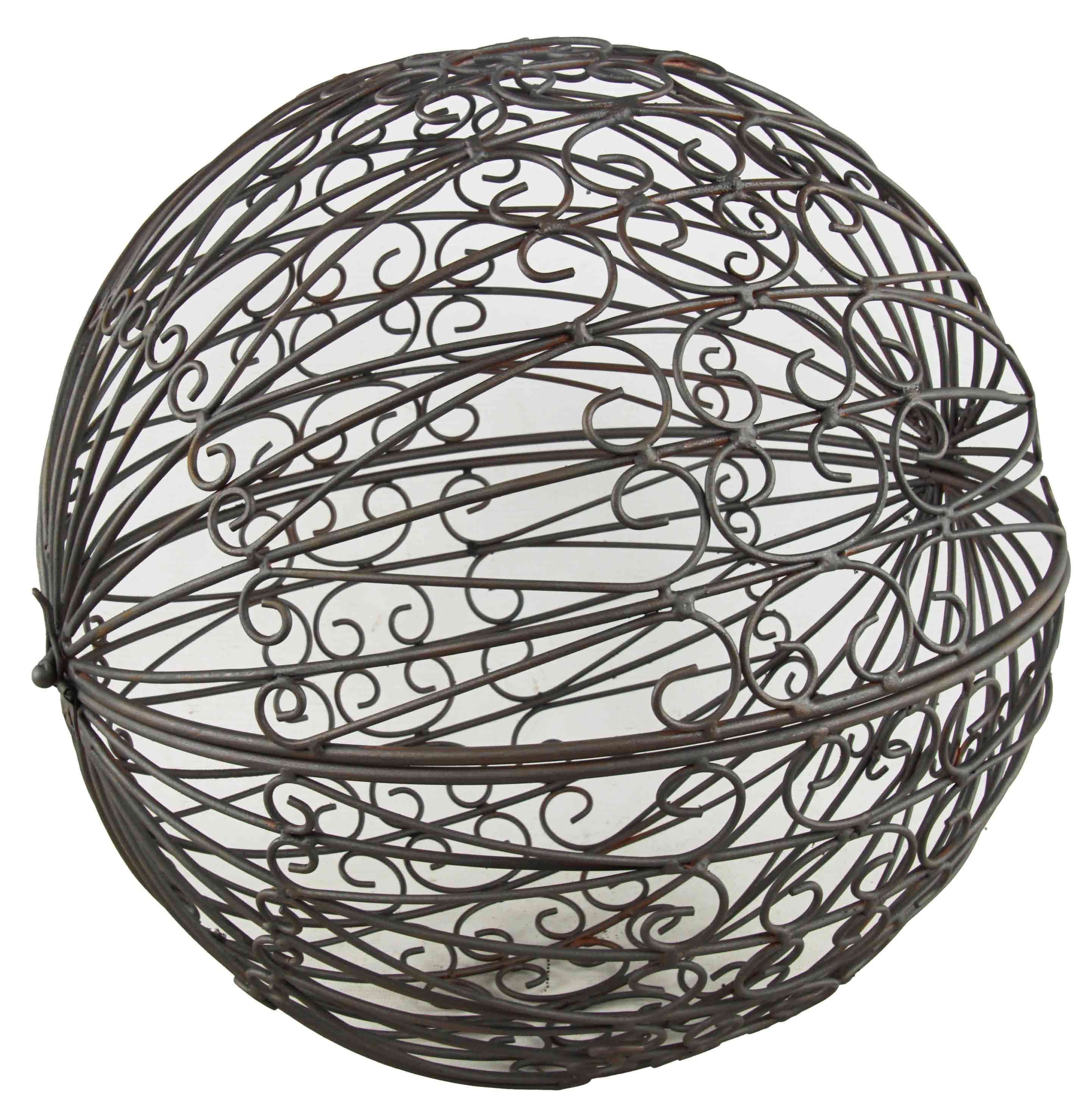Posiwio Dekokugel Gartenkugel zum Befüllen Braun Metall - Bild 2