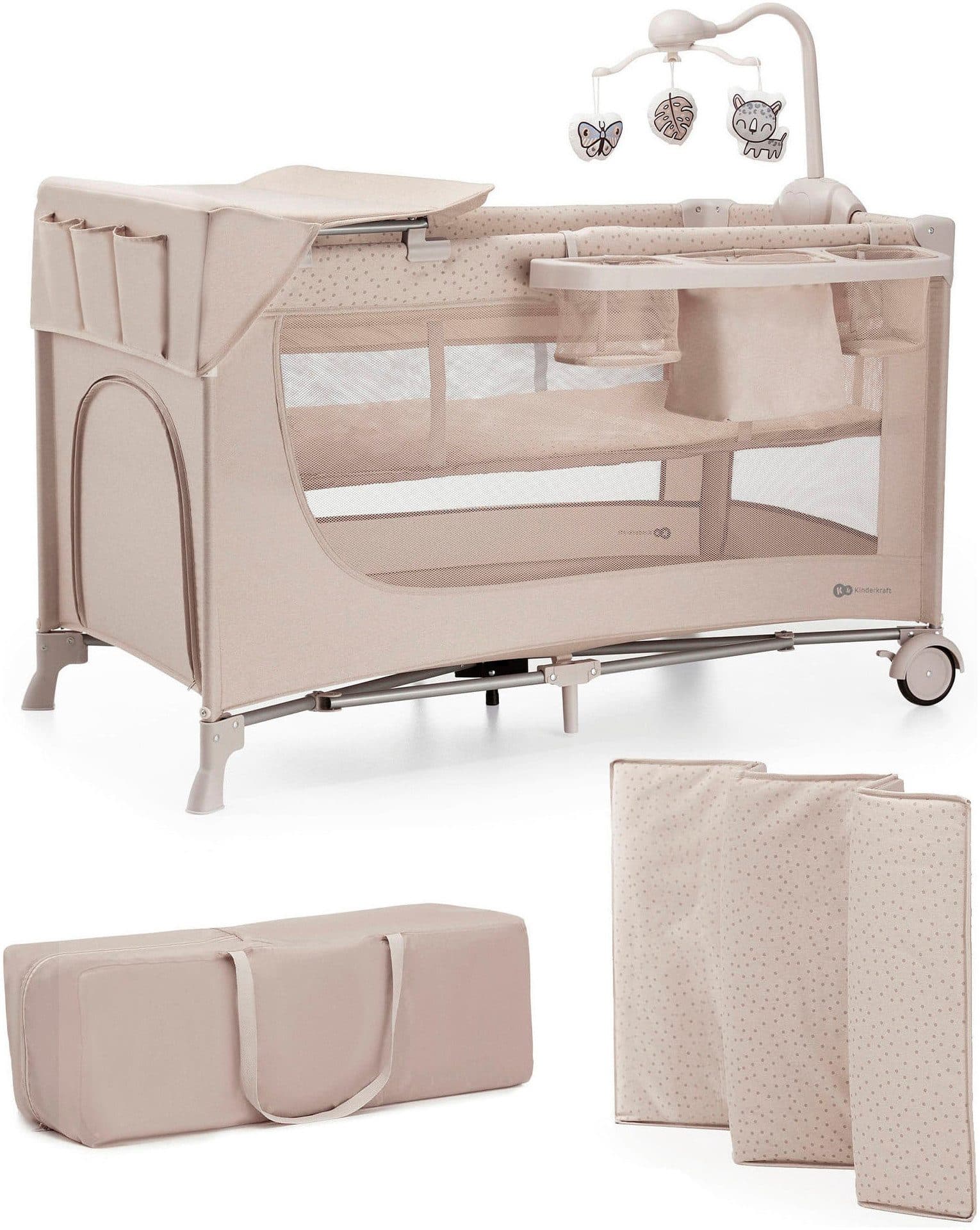 KINDERKRAFT Baby-Reisebett JOY 2 mit Zubehör Beige - Bild 2