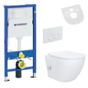 Belvit Tiefspül-WC UP100-AL55800-SET Spülrandloses Hänge-WC mit Bidet Taharet Funktion Softclose Bild 2
