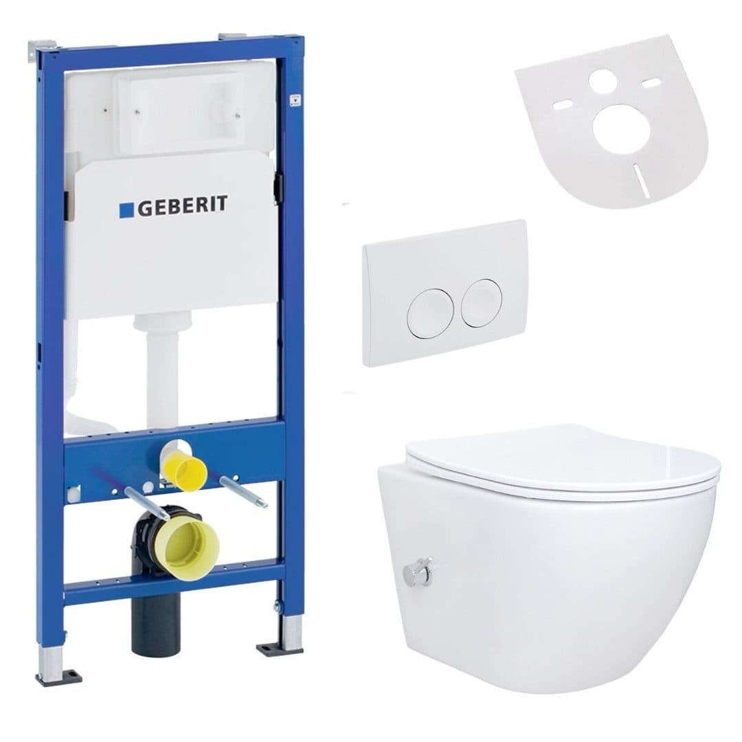 Belvit Tiefspül-WC UP100-AL55800-SET Spülrandloses Hänge-WC mit Bidet Taharet Funktion Softclose - Bild 2