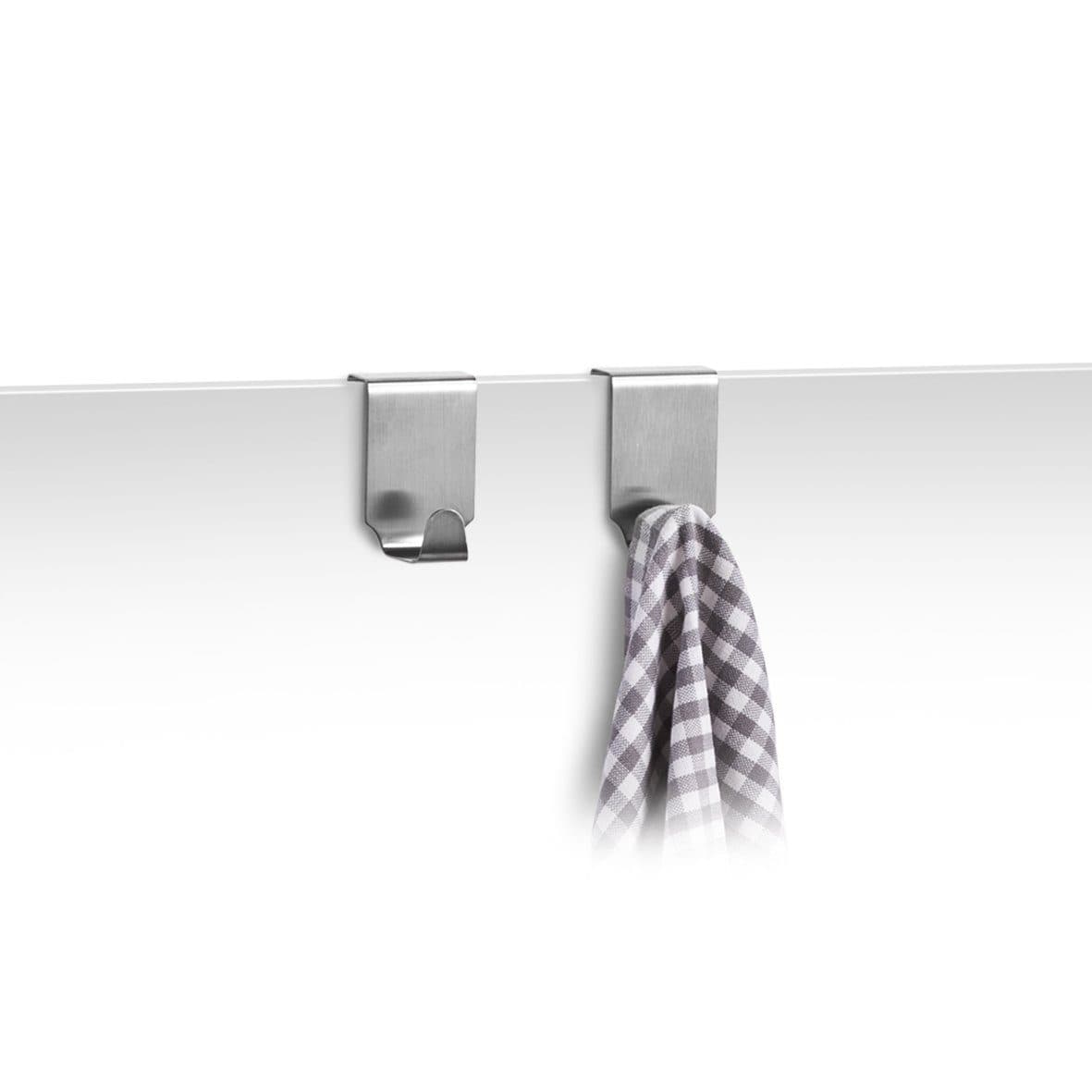 Zeller Present Türhaken Set 2-tlg. Silber Edelstahl Bohrfrei
