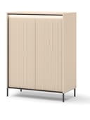 Compleo Kommode FLORE Beige mit LED und gerillten Fronten Modern Bild 2