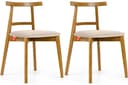 KONSIMO LILIO Holzstuhl 2er Set Eiche hell Buchenholz Velours Bild 2